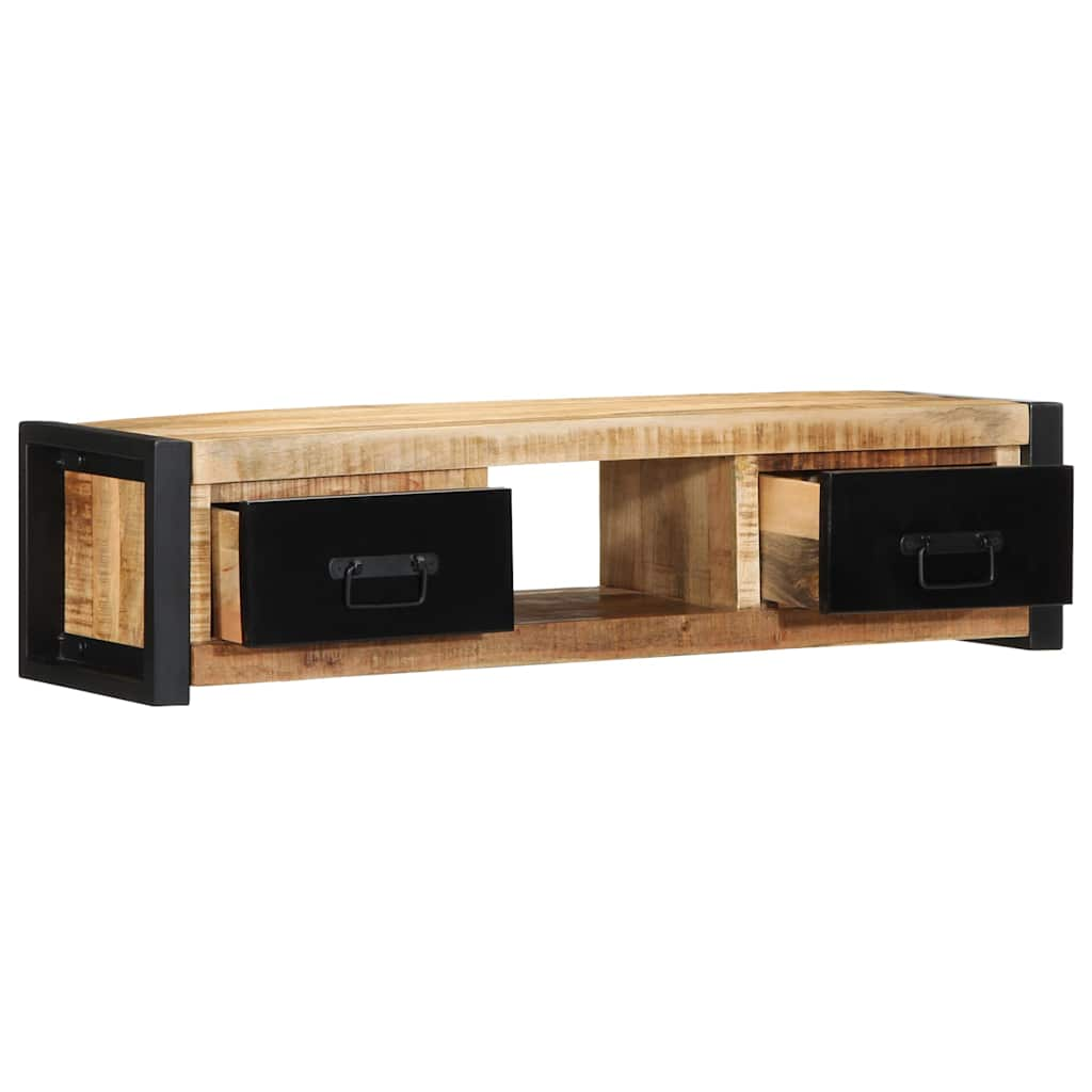 TV Cabinet 100x30x25 cm Solid Rough Wood Mango