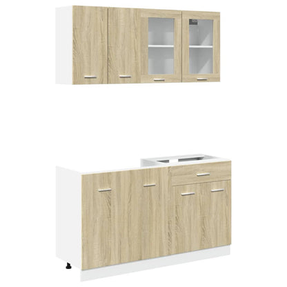 4 Piece Kitchen Cabinet Set Sonoma Oak Engineered Wood