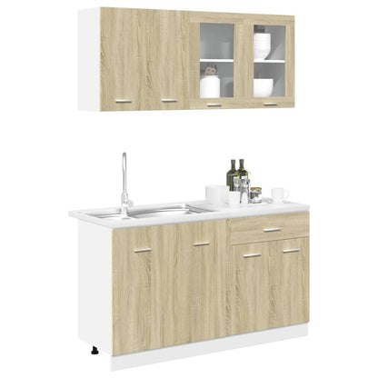 4 Piece Kitchen Cabinet Set Sonoma Oak Engineered Wood