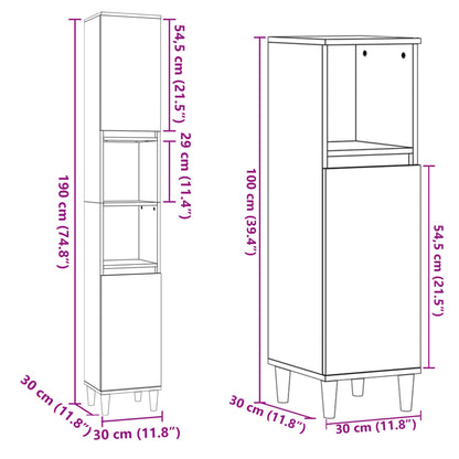 3 Piece Bathroom Furniture Set Sonoma Oak Engineered Wood