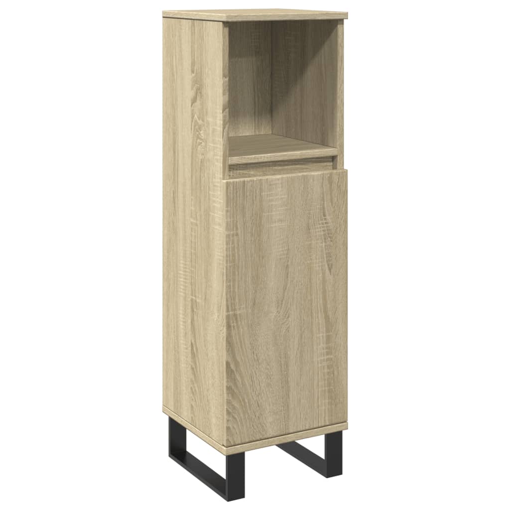 3 Piece Bathroom Furniture Set Sonoma Oak Engineered Wood