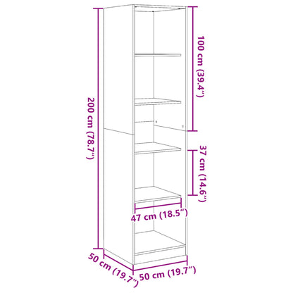 Wardrobe Black 50x50x200 cm Engineered Wood