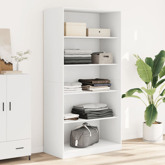 Wardrobe White 100x50x200 cm Engineered Wood