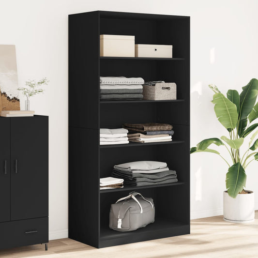 Wardrobe Black 100x50x200 cm Engineered Wood