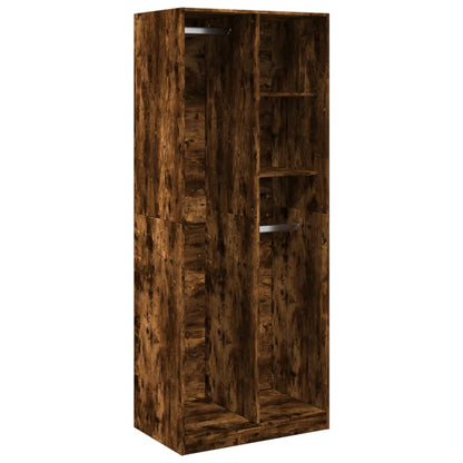 Wardrobe Smoked Oak 80x50x200 cm Engineered Wood