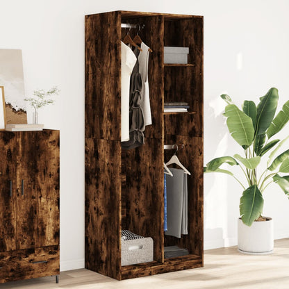 Wardrobe Smoked Oak 80x50x200 cm Engineered Wood