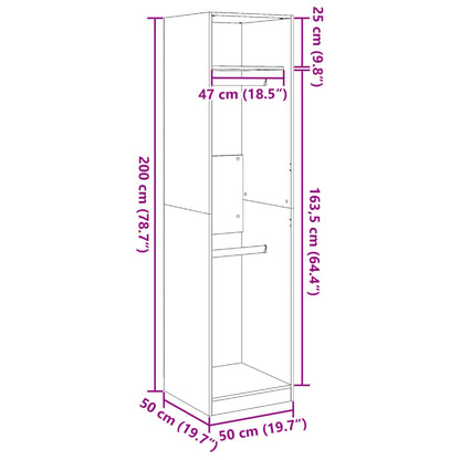 Wardrobe Smoked Oak 50x50x200 cm Engineered Wood