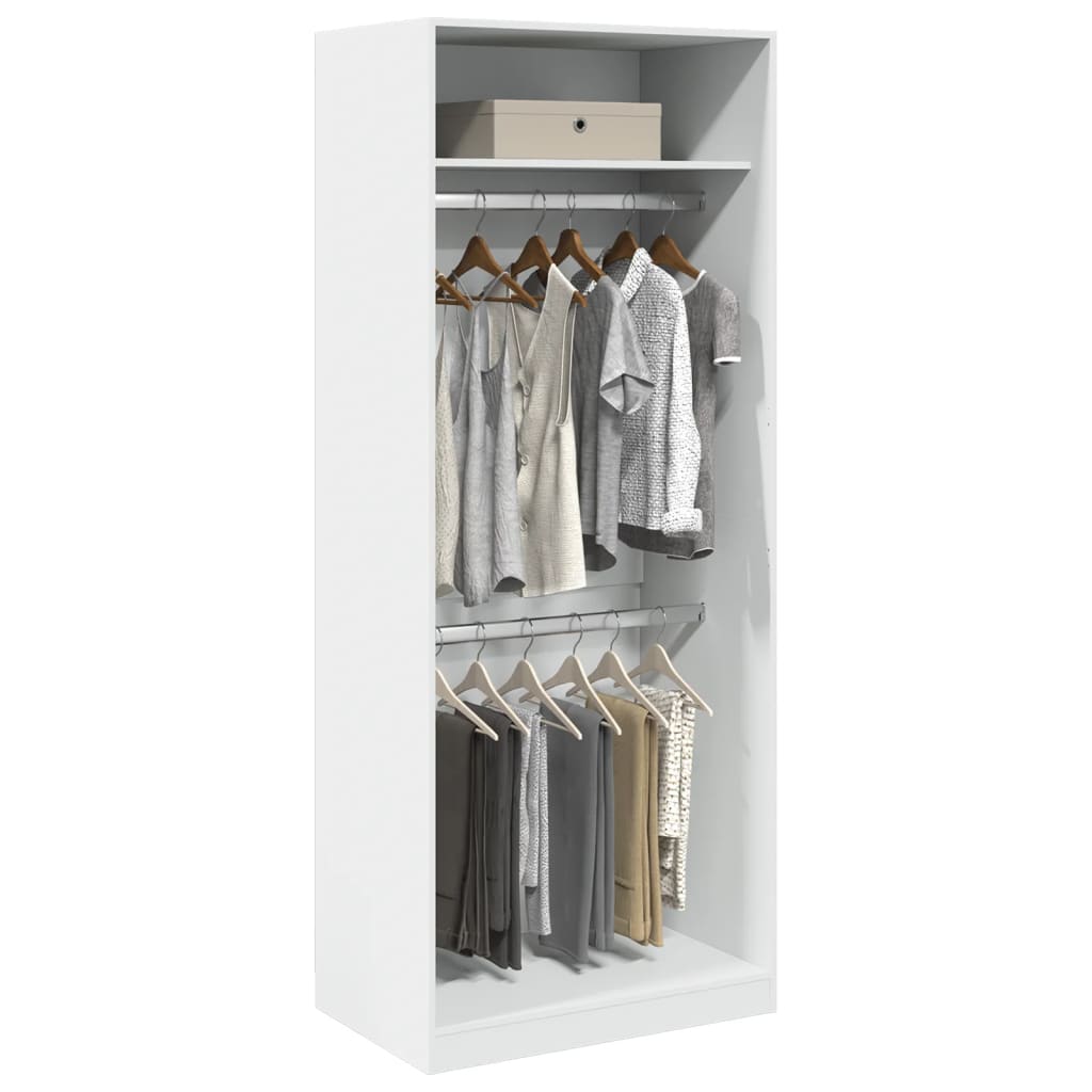 Wardrobe White 80x50x200 cm Engineered Wood