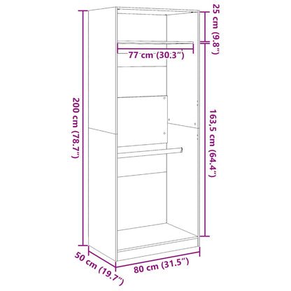 Wardrobe Sonoma Oak 80x50x200 cm Engineered Wood