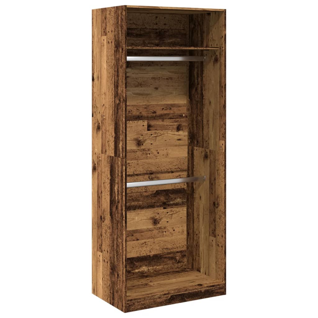 Wardrobe Old Wood 80x50x200 cm Engineered Wood