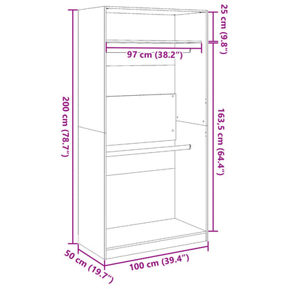 Wardrobe Sonoma Oak 100x50x200 cm Engineered Wood