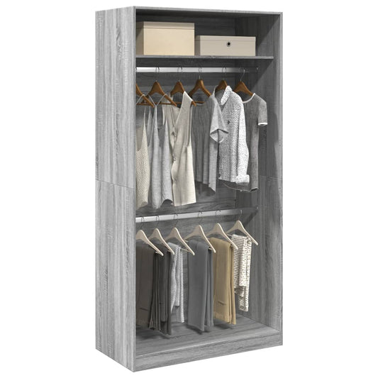 Wardrobe Grey Sonoma 100x50x200 cm Engineered Wood