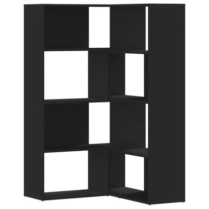 Corner Bookcase 4-Tier Black 85x85x140 cm Engineered Wood