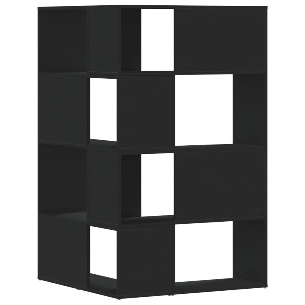 Corner Bookcase 4-Tier Black 85x85x140 cm Engineered Wood