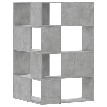 Corner Bookcase 4-Tier Concrete Grey 85x85x140 cm Engineered Wood