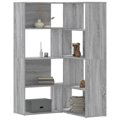 Corner Bookcase 4-Tier Grey Sonoma 85x85x140 cm Engineered Wood