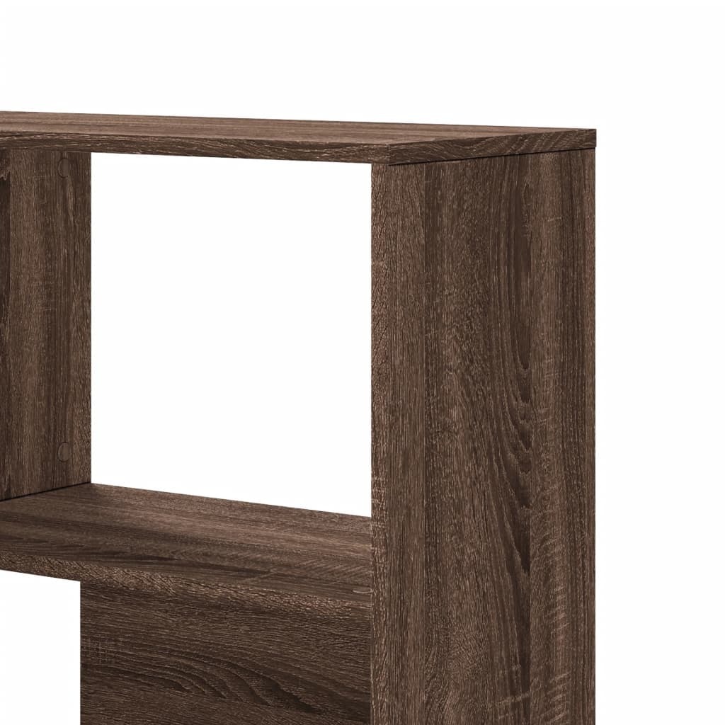 Corner Bookcase 4-Tier Brown Oak 85x85x140 cm Engineered Wood