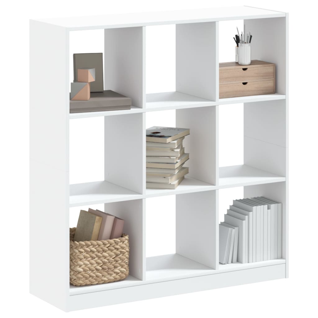 Bookcase White 102x32x108 cm Engineered Wood