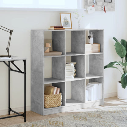 Bookcase Concrete Grey 102x32x108 cm Engineered Wood