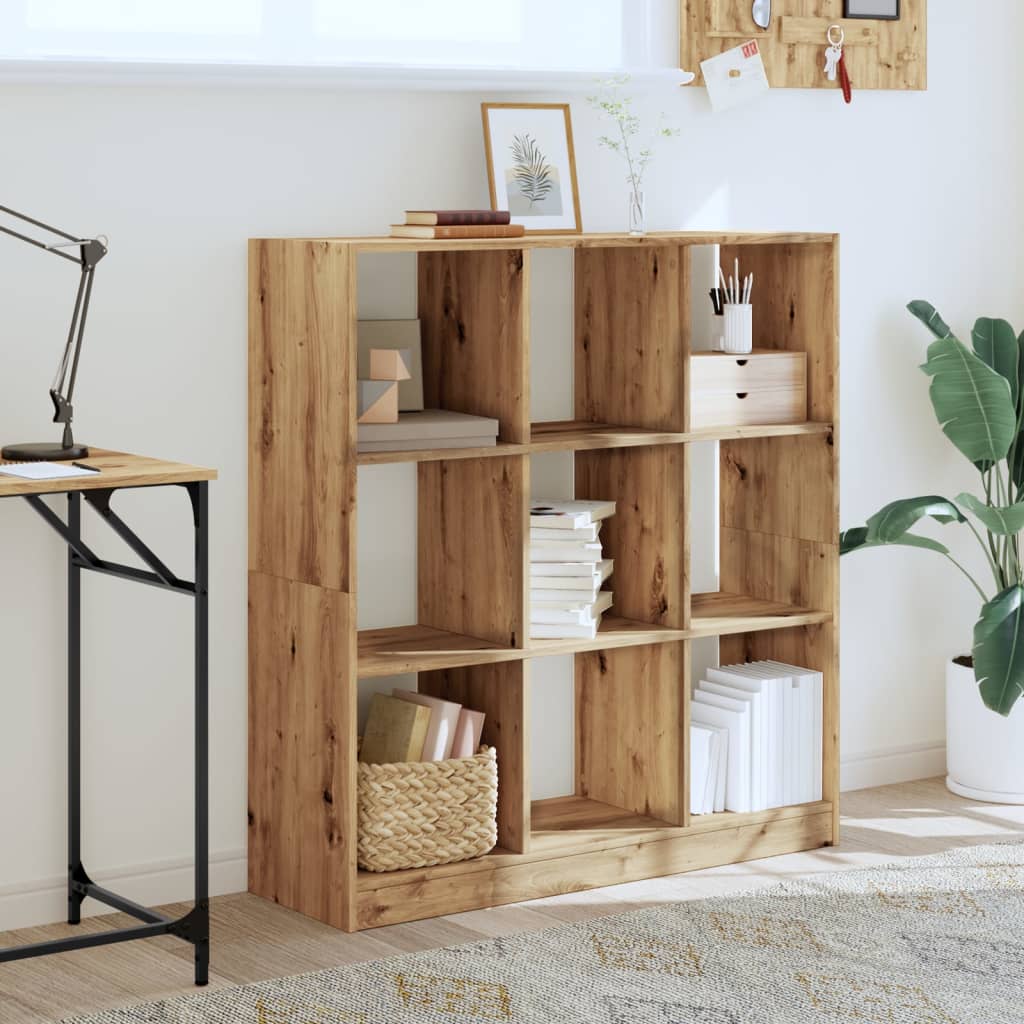 Bookcase Artisian Oak 102x32x108 cm Engineered Wood