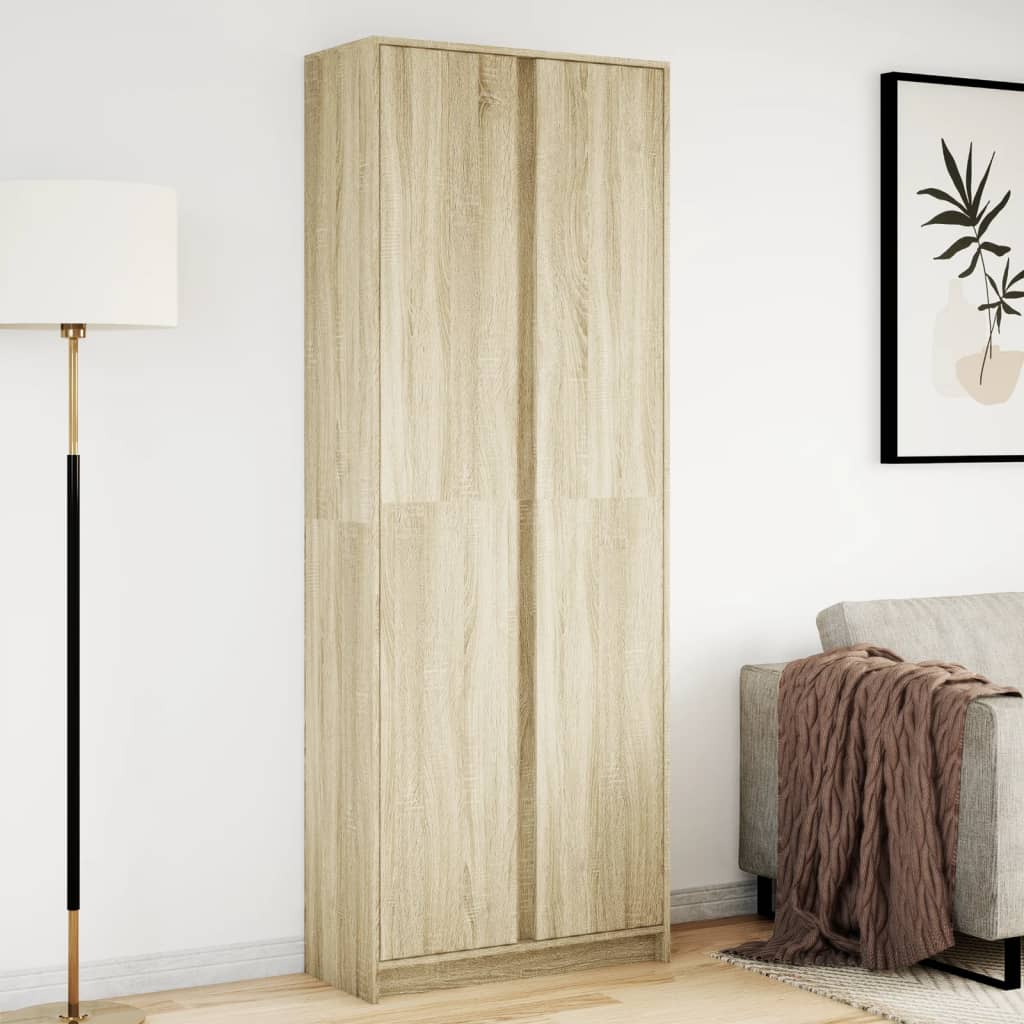 Highboard with LED Sonoma Oak 74x32.5x200 cm Engineered Wood