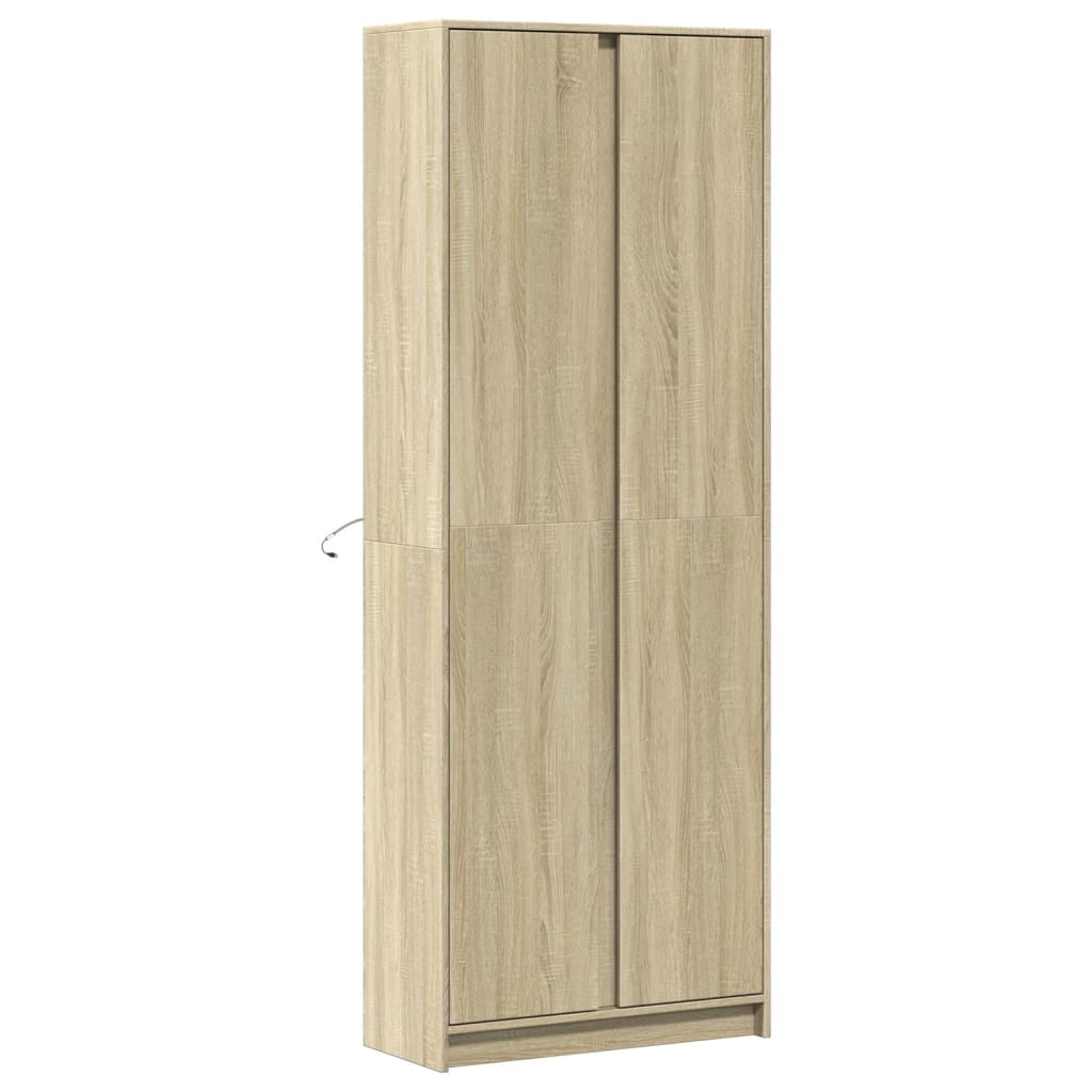 Highboard with LED Sonoma Oak 74x32.5x200 cm Engineered Wood