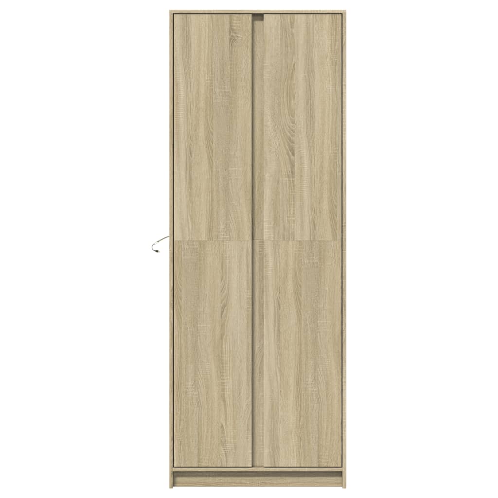 Highboard with LED Sonoma Oak 74x32.5x200 cm Engineered Wood