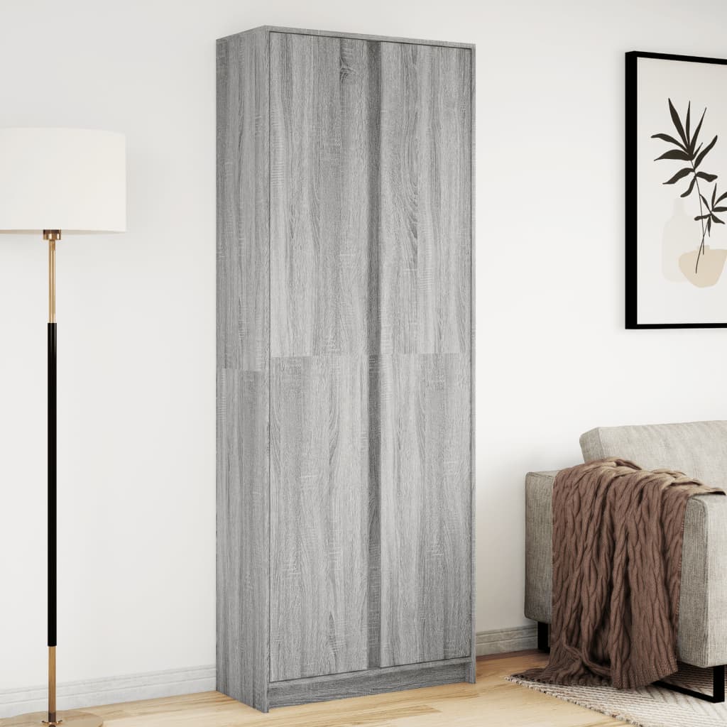 Highboard with LED Grey Sonoma 74x32.5x200 cm Engineered Wood