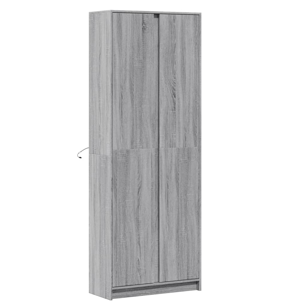 Highboard with LED Grey Sonoma 74x32.5x200 cm Engineered Wood