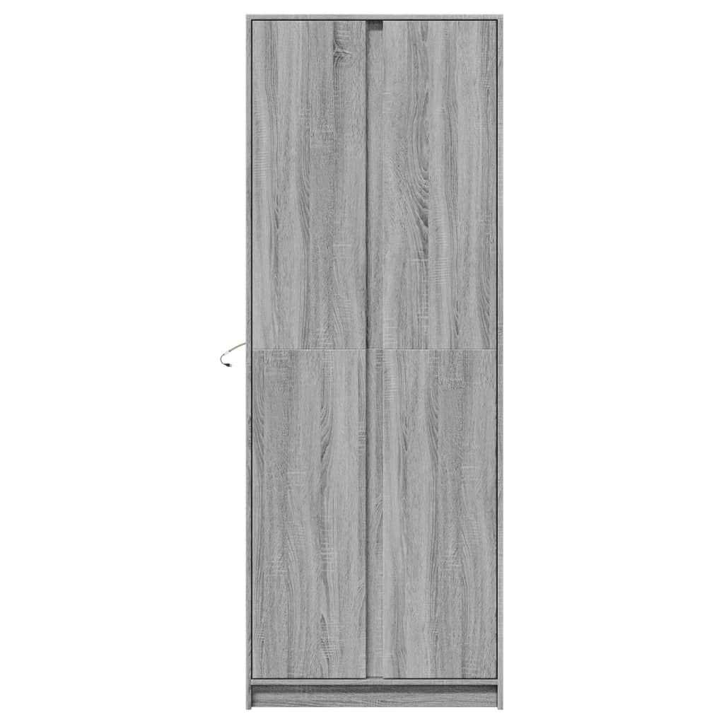 Highboard with LED Grey Sonoma 74x32.5x200 cm Engineered Wood