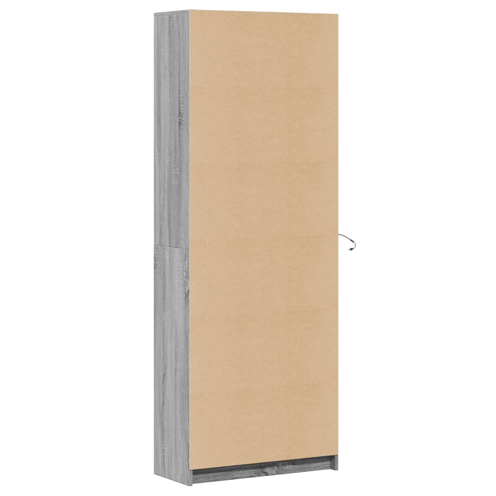 Highboard with LED Grey Sonoma 74x32.5x200 cm Engineered Wood