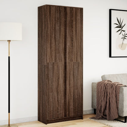 Highboard with LED Brown Oak 74x32.5x200 cm Engineered Wood