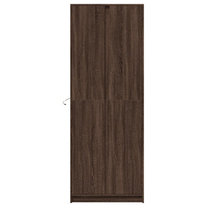 Highboard with LED Brown Oak 74x32.5x200 cm Engineered Wood