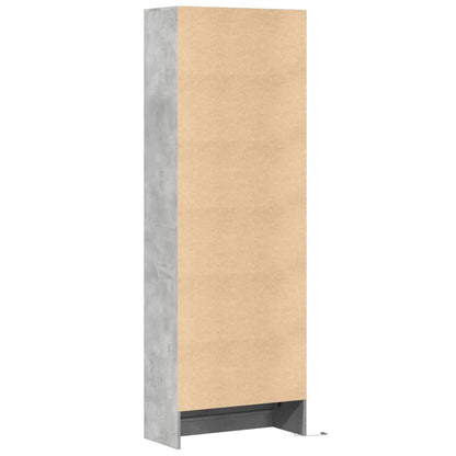 Highboard with LED Concrete Grey 69x32.5x200 cm Engineered Wood