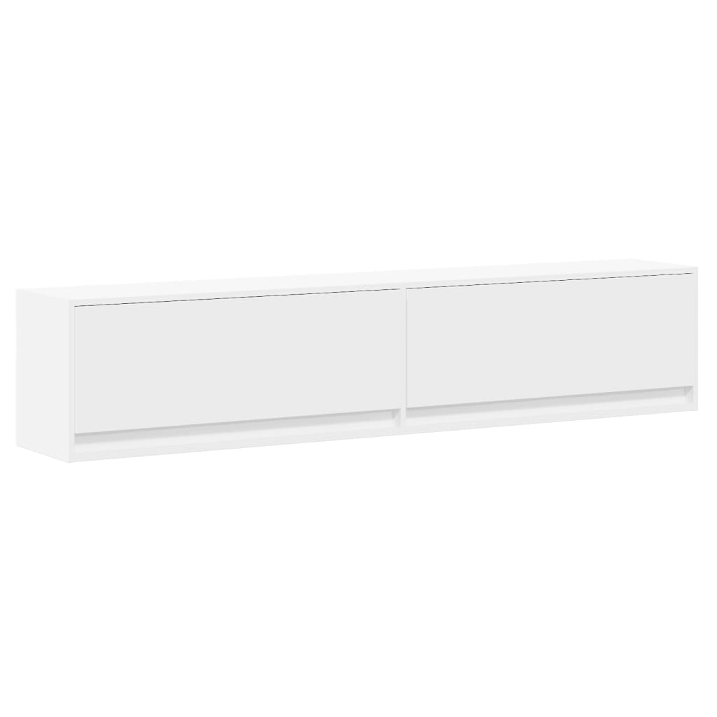 TV Wall Cabinet with LED White 180x31x38 cm