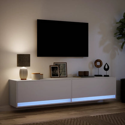 TV Wall Cabinet with LED White 180x31x38 cm