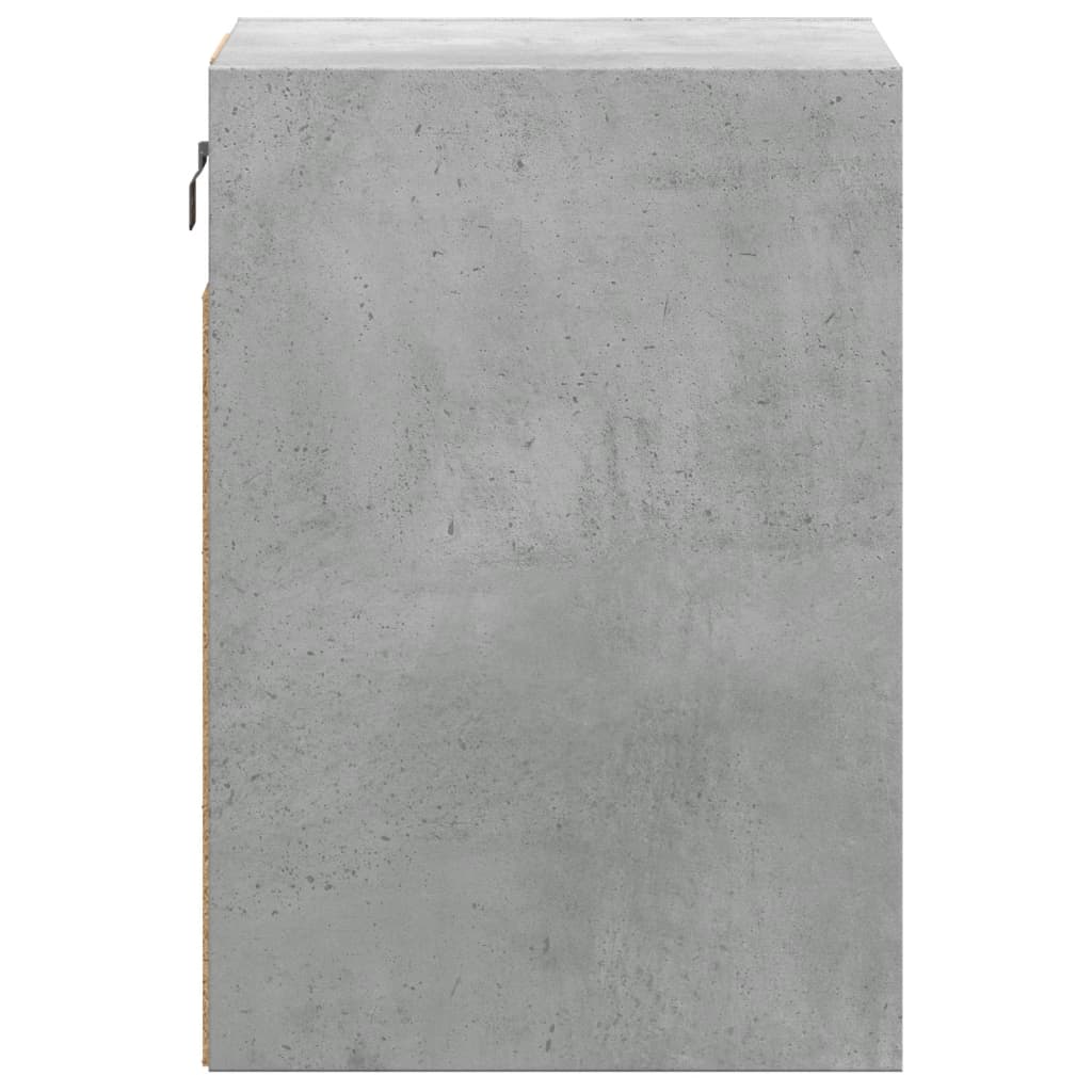 Wall-mounted Bedside Cabinet with LED Lights Concrete Grey