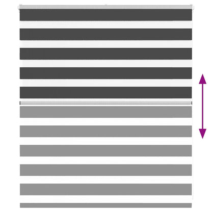 Zebra Blind Black 130x100 cm Fabric Width 125.9 cm Polyester