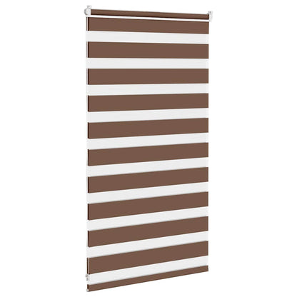 Zebra Blind Brown 90x100 cm Fabric Width 85.9 cm Polyester