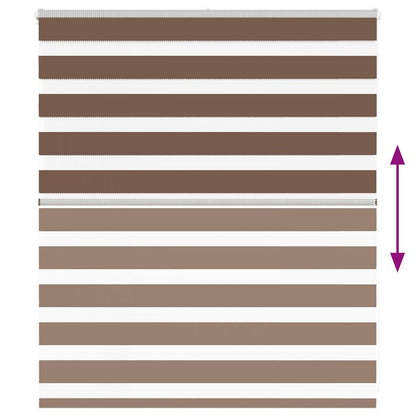 Zebra Blind Brown 120x100 cm Fabric Width 115.9 cm Polyester