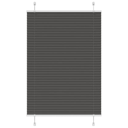 Pleated Blind Black 100x100 cm Fabric Width 99.4 cm Polyester