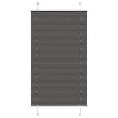 Pleated Blind Black 80x150 cm Fabric Width 79.4 cm Polyester
