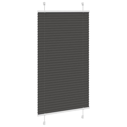 Pleated Blind Black 80x150 cm Fabric Width 79.4 cm Polyester