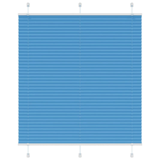 Pleated Blind Blue 120x100 cm Fabric Width 119.4 cm Polyester