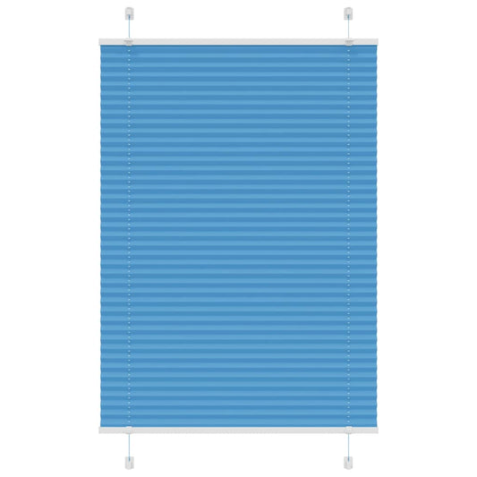 Pleated Blind Blue 90x150 cm Fabric Width 89.4 cm Polyester