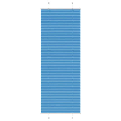 Pleated Blind Blue 75x200 cm Fabric Width 74.4 cm Polyester