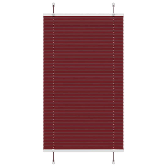 Pleated Blind Bordeaux Red 80x150 cm Fabric Width 79.4 cm Polyester