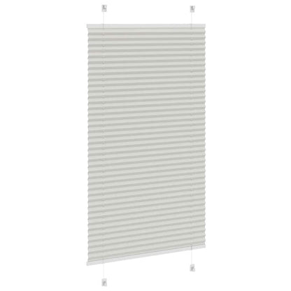 Pleated Blind Light Grey 80x150 cm Fabric Width 79.4 cm Polyester