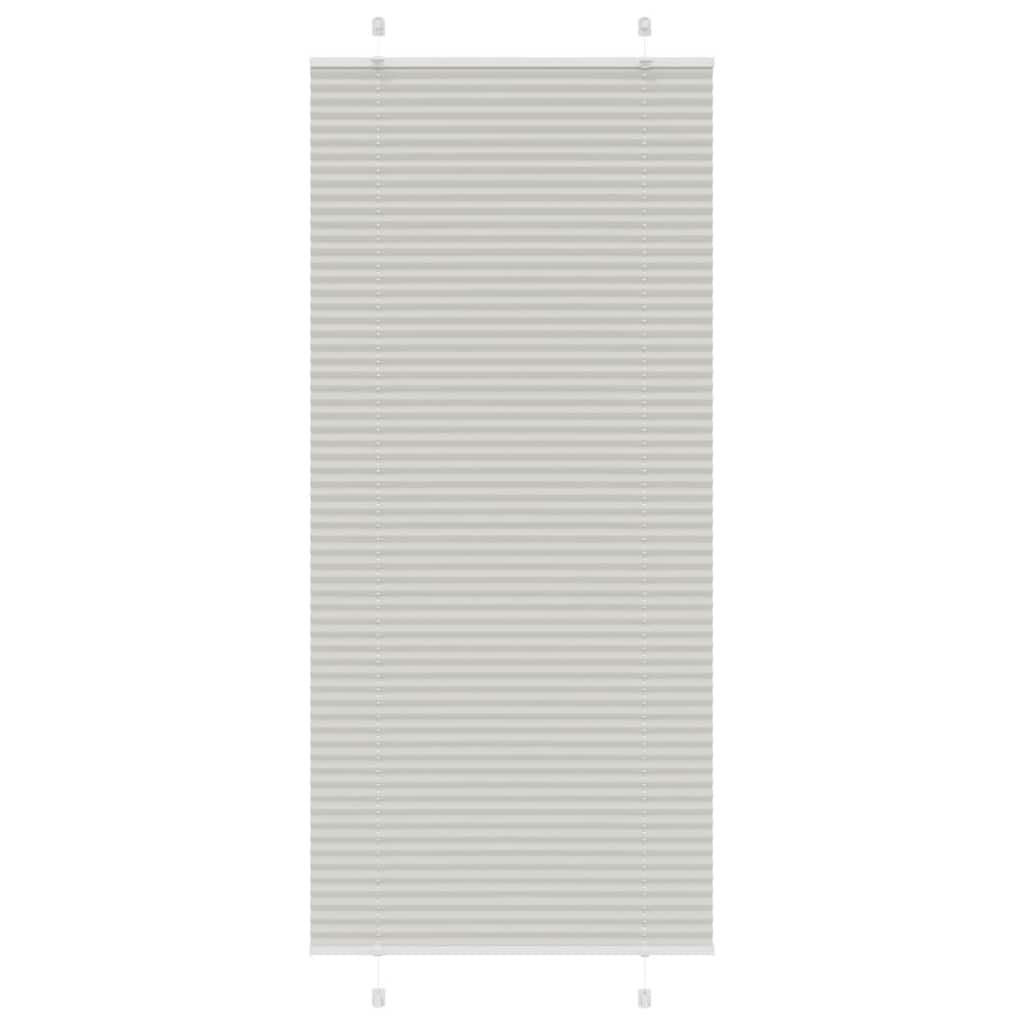 Pleated Blind Light Grey 85x200 cm Fabric Width 84.4 cm Polyester