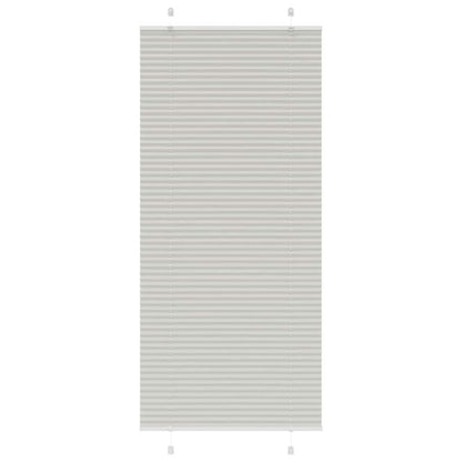 Pleated Blind Light Grey 85x200 cm Fabric Width 84.4 cm Polyester